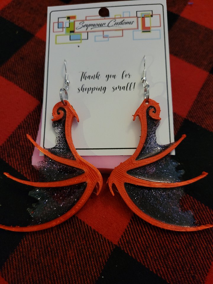 Red Dragon Wing Earrings product image (1)