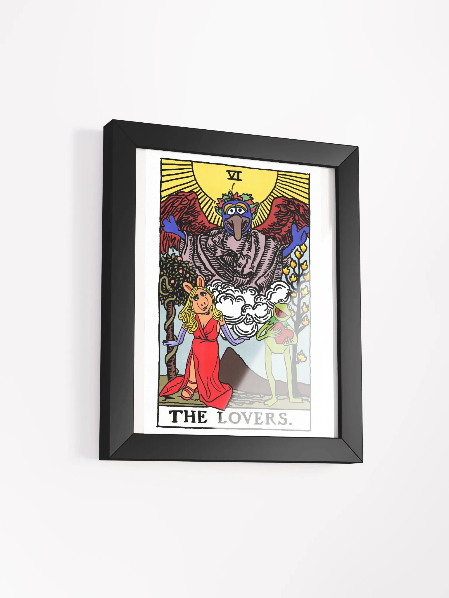 Piggy and Kermit Lovers Tarot Card Framed Print product image (2)