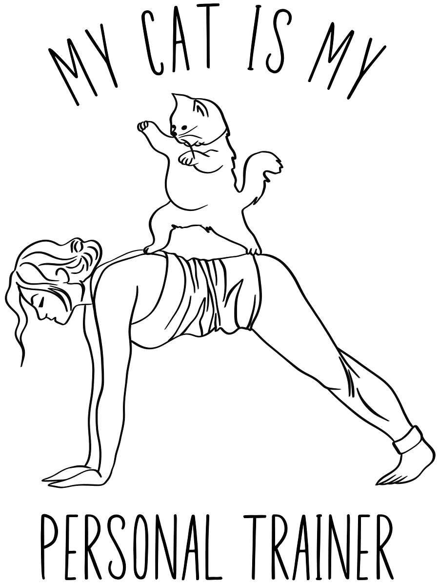 My Cat Is My Personal Trainer, Hand-drawn Eco-Friendly Tote Bag For Passionate Yogies product image (10)