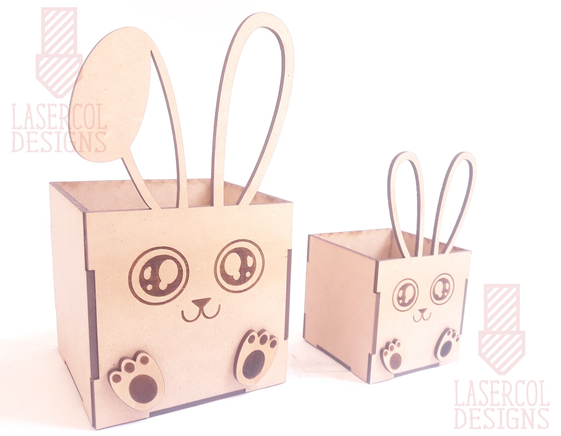 Easter Bunny Basket (Two Sizes, Two ear Styles) - Laser Cut Files product image (9)