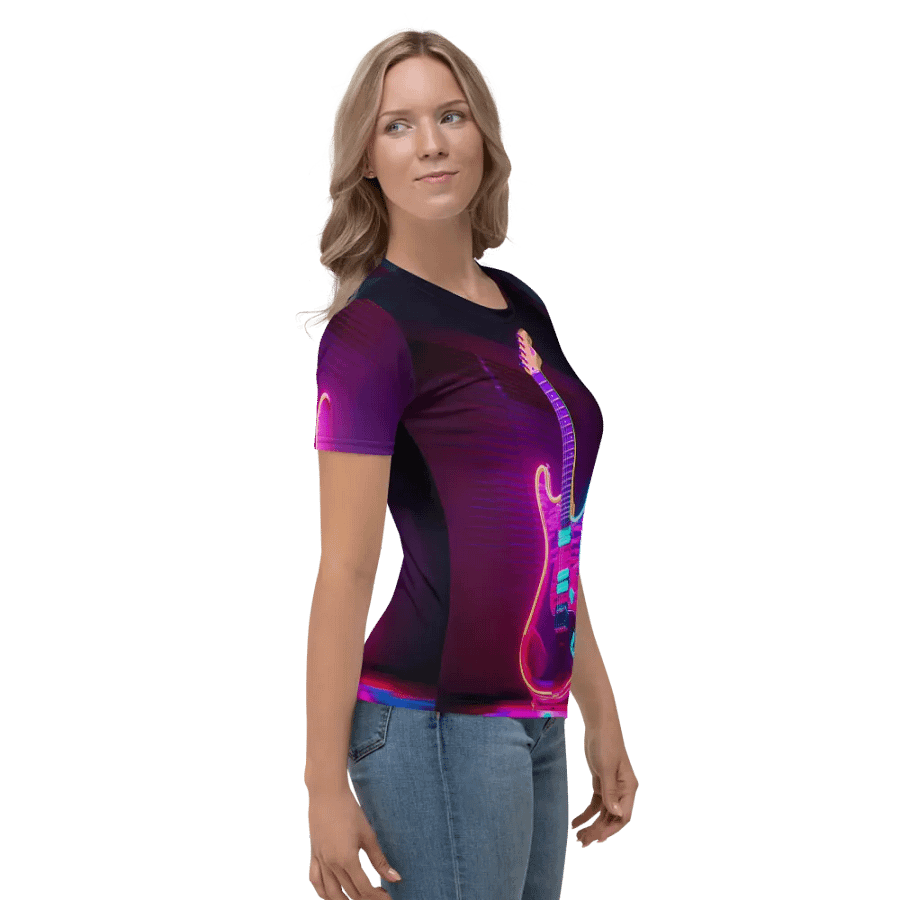 Neon Guitar All Over Print T-shirt product image (4)
