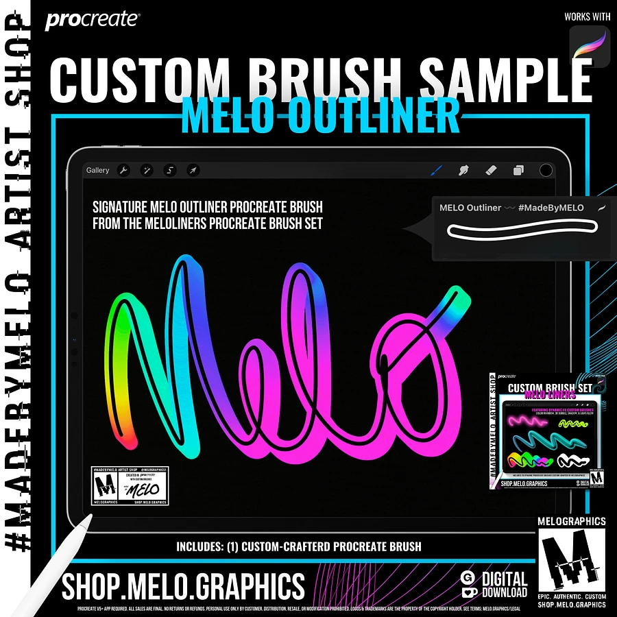 MELO OUTliner Procreate Brush | #MadeByMELO product image (1)