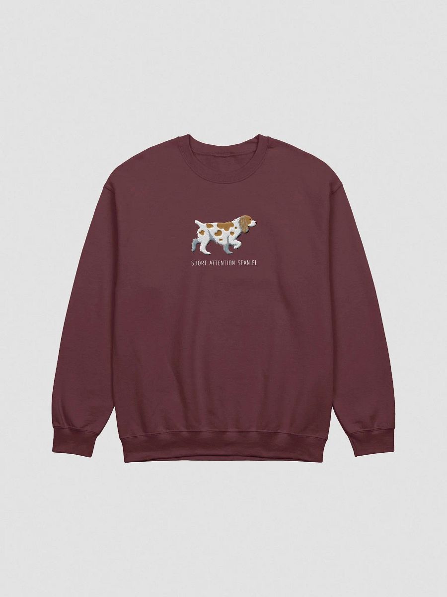 Short Attention Spaniel Sweatshirt (Embroidered) of a Cocker Spaniel(White & Tan) product image (4)