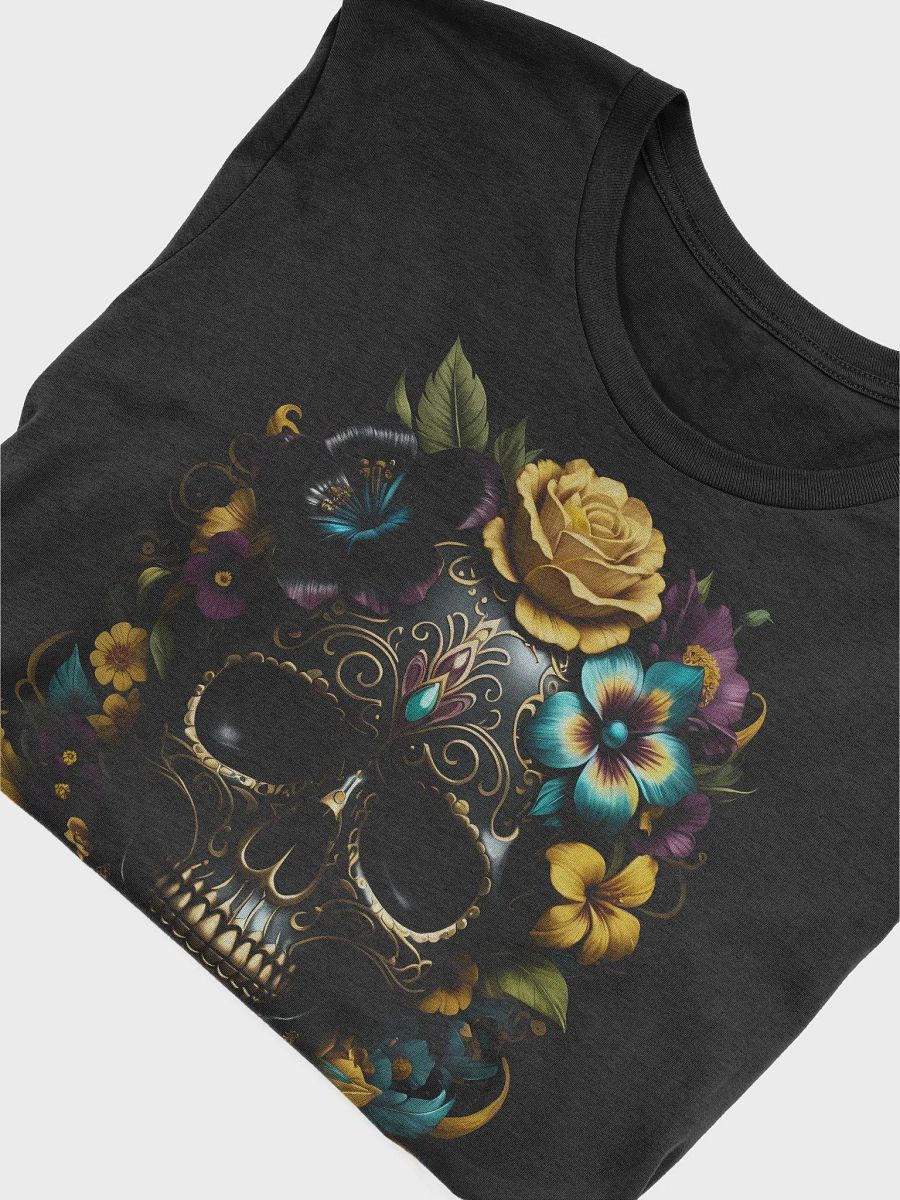 Floral Skull T-Shirt – Gothic Sugar Skull Tee for Day of the Dead & Halloween product image (5)