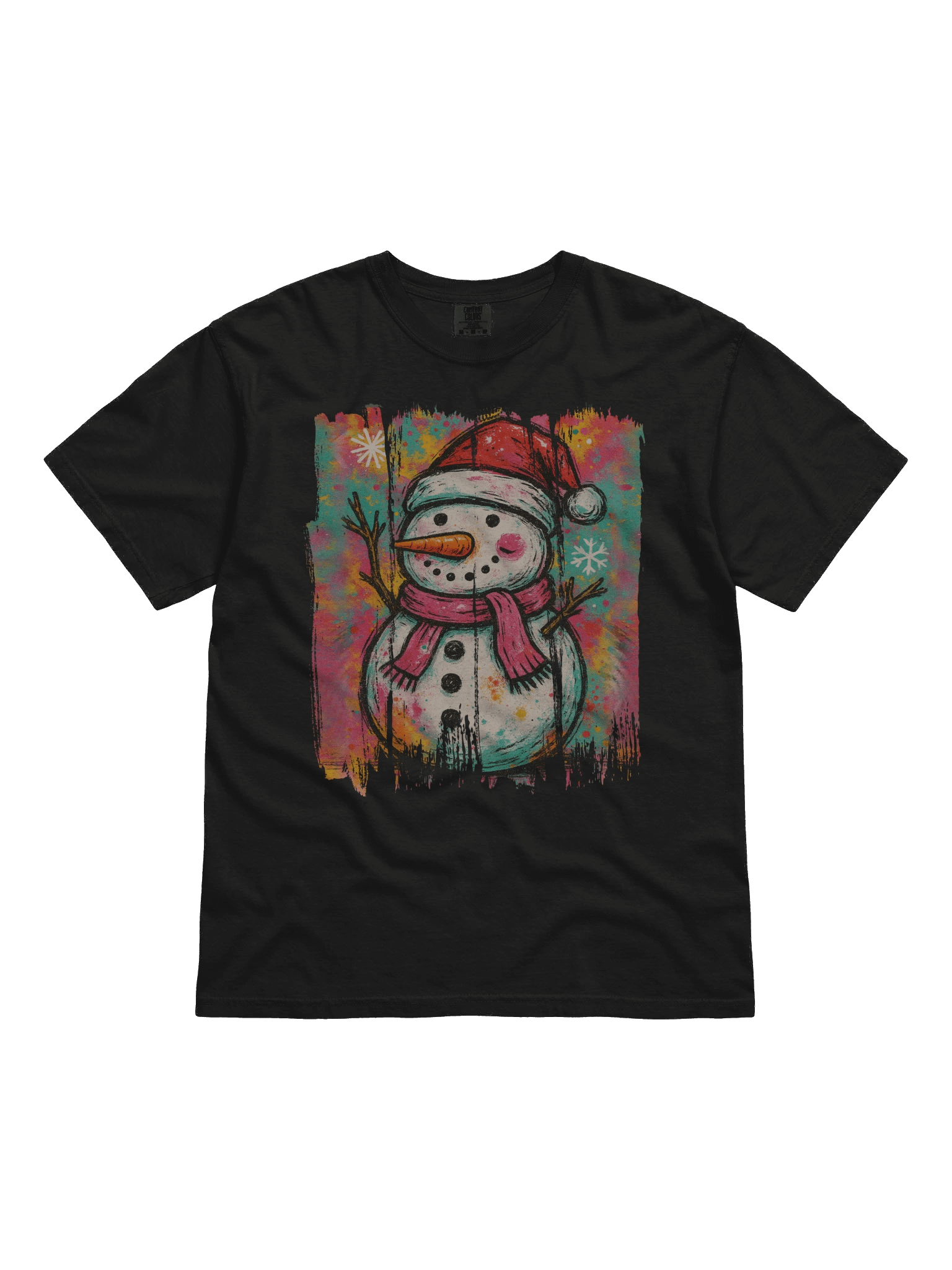 Festive Snowman Brushstroke T-Shirt product image (1)