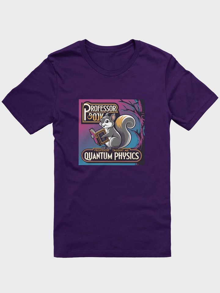 Super Soft and Flattering Tee: Professor Pooky Taught Me Quantum Physics, Purple with book and tree product image (1)