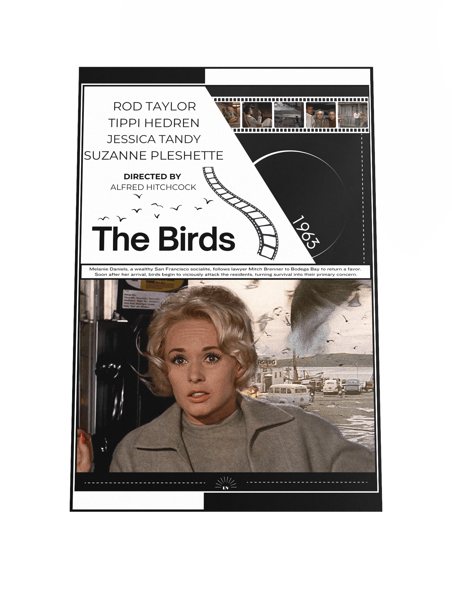 The Birds with Tippi Hedren and Rod Taylor 1963 | Movie Poster | 12x18 Wall Art product image (1)