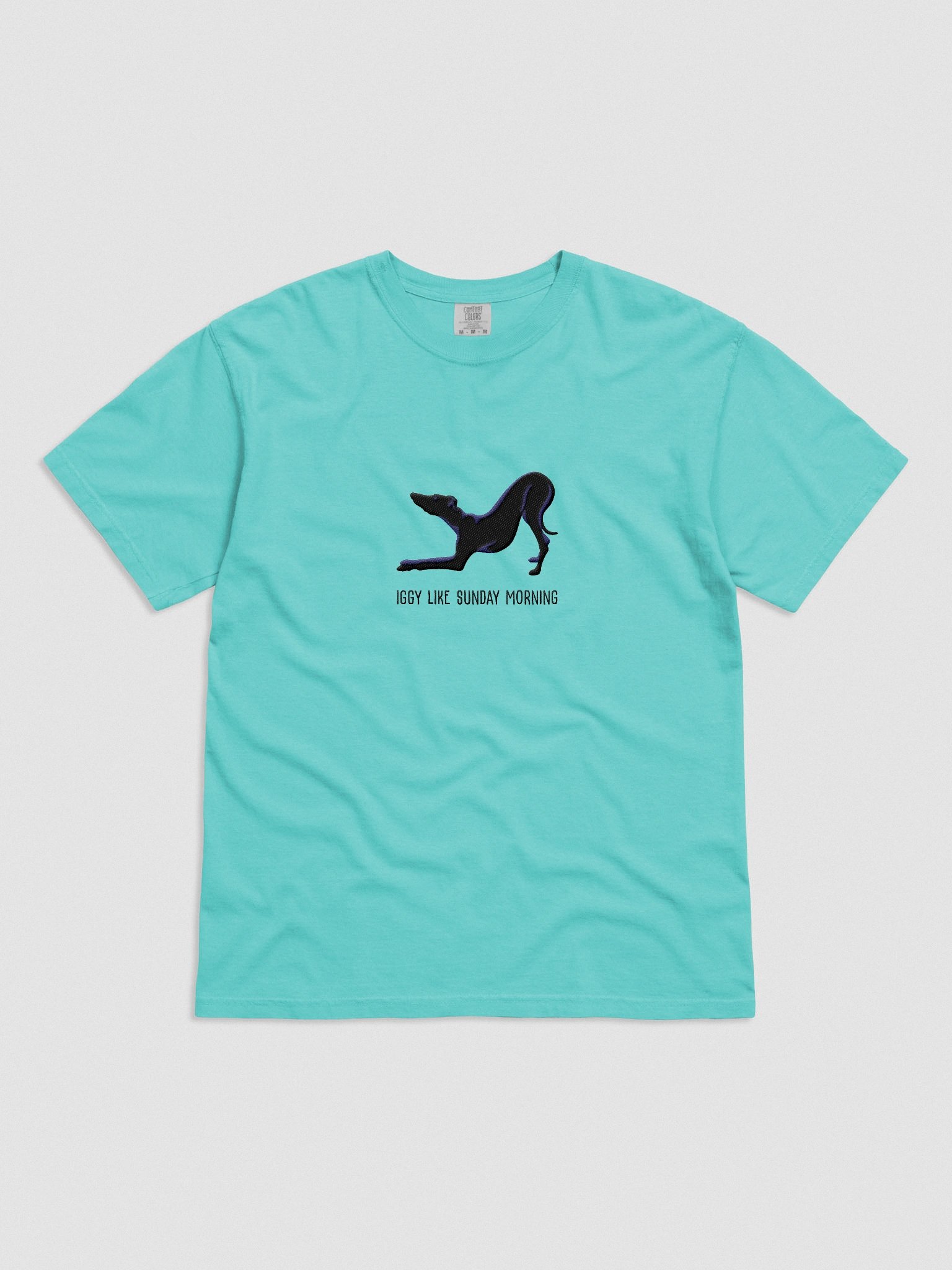 Iggy Like Sunday Morning T-Shirt(Embroidered) of an Italian Greyhound(Black) product image (4)