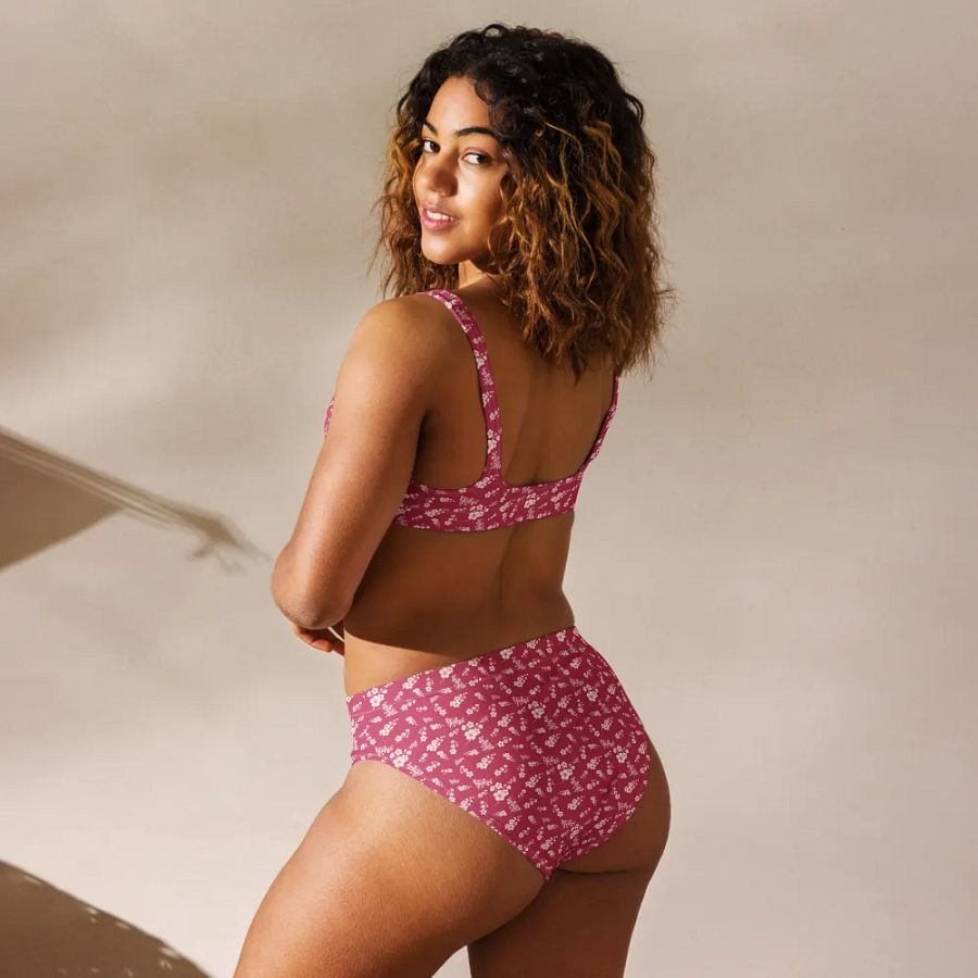Cherry Blossoms on Magenta Two-Piece Eco-Green Bikini Swimsuit product image (11)