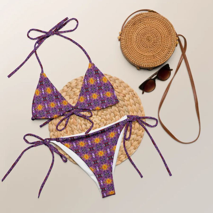 African Inspired Purple Bikini Set product image (3)