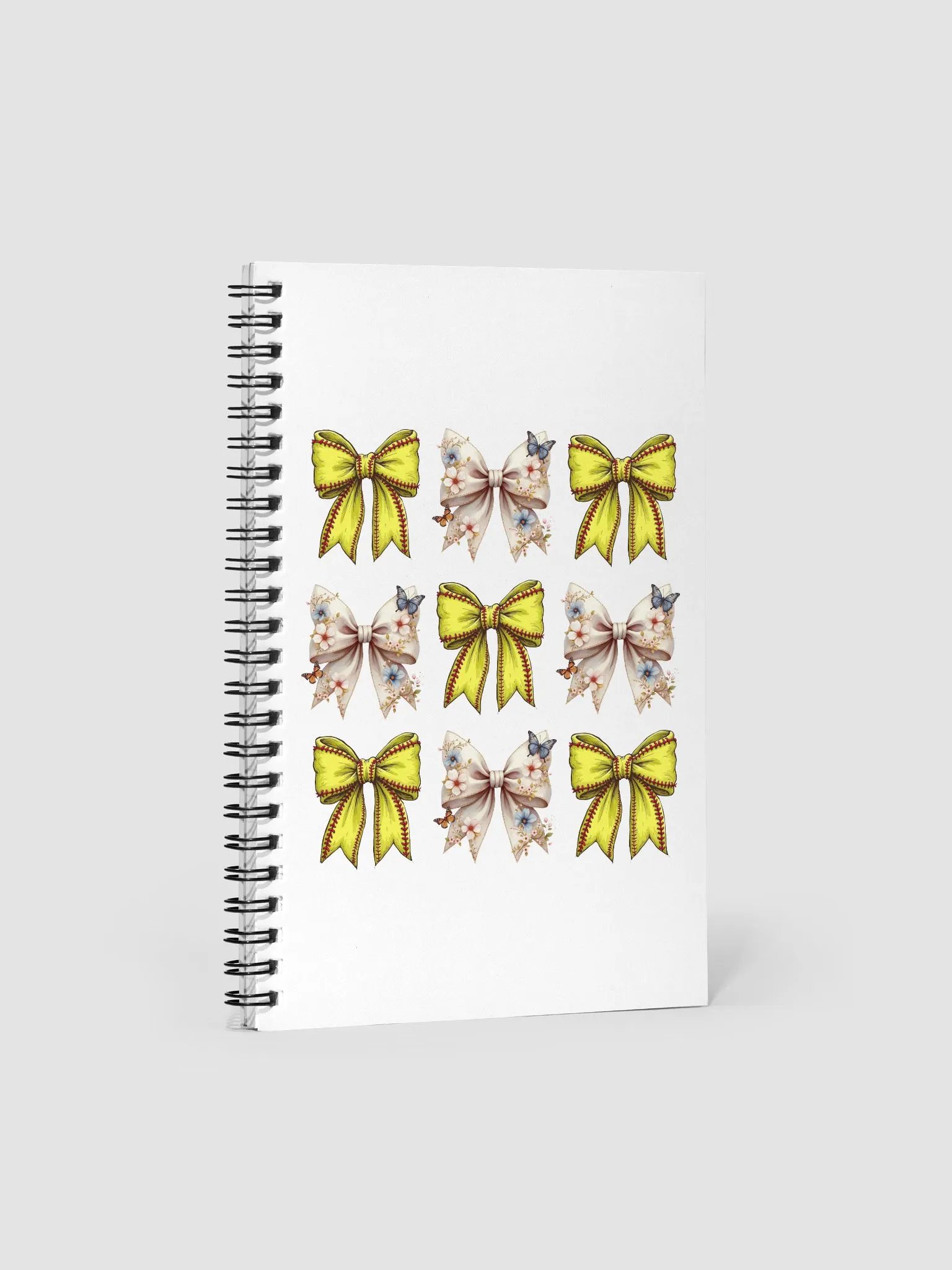 Spring Bows Softball Floral Spiral Notebook product image (2)