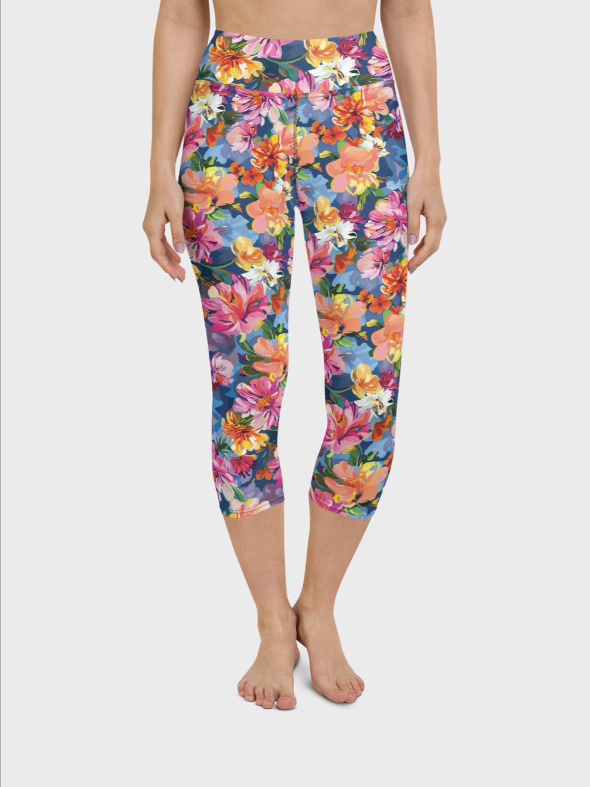 Capri Leggings "Bold Abstract Florals" product image (1)