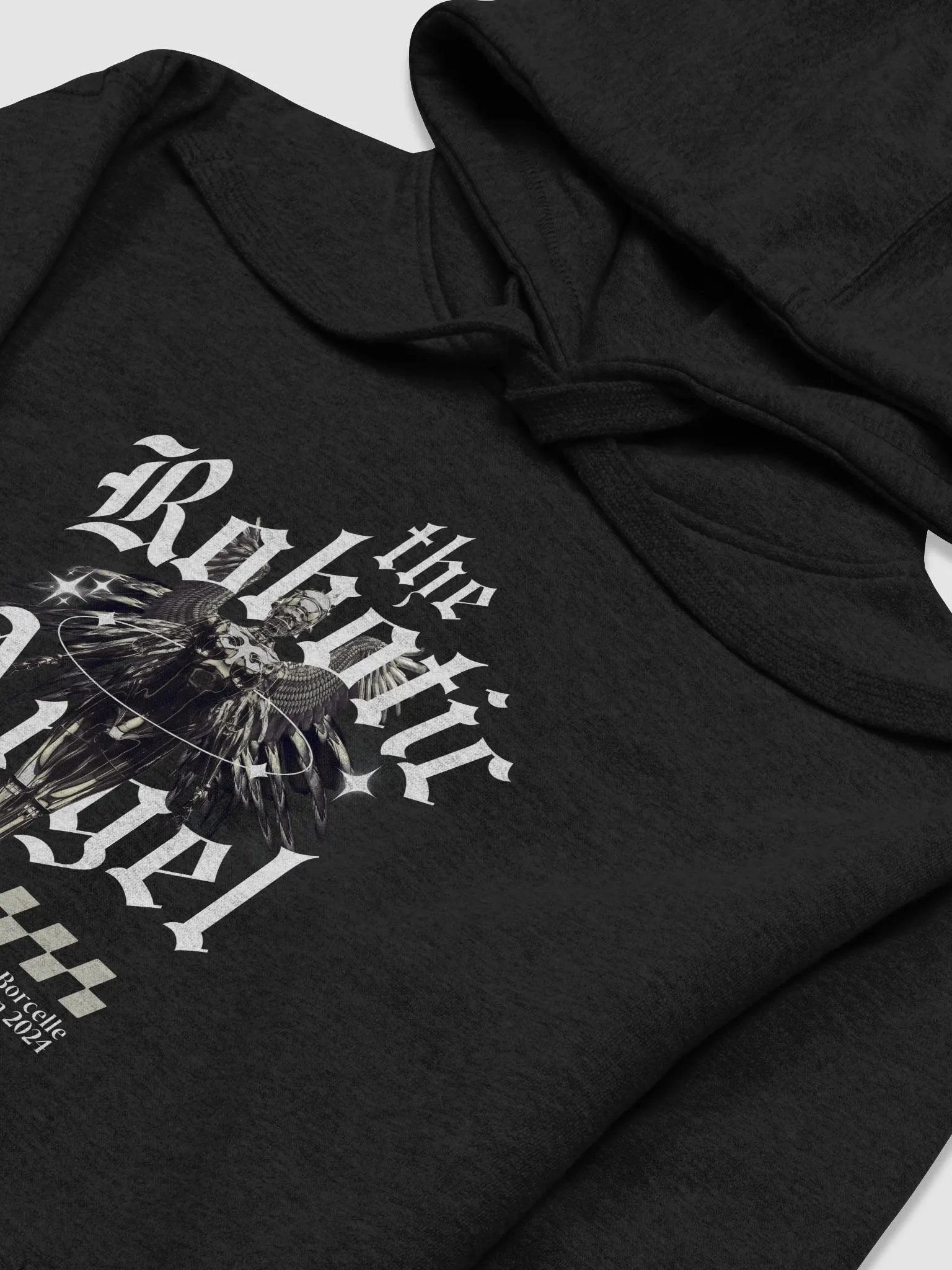 Robotic Angel Unisex Hoodie Black And White product image (3)