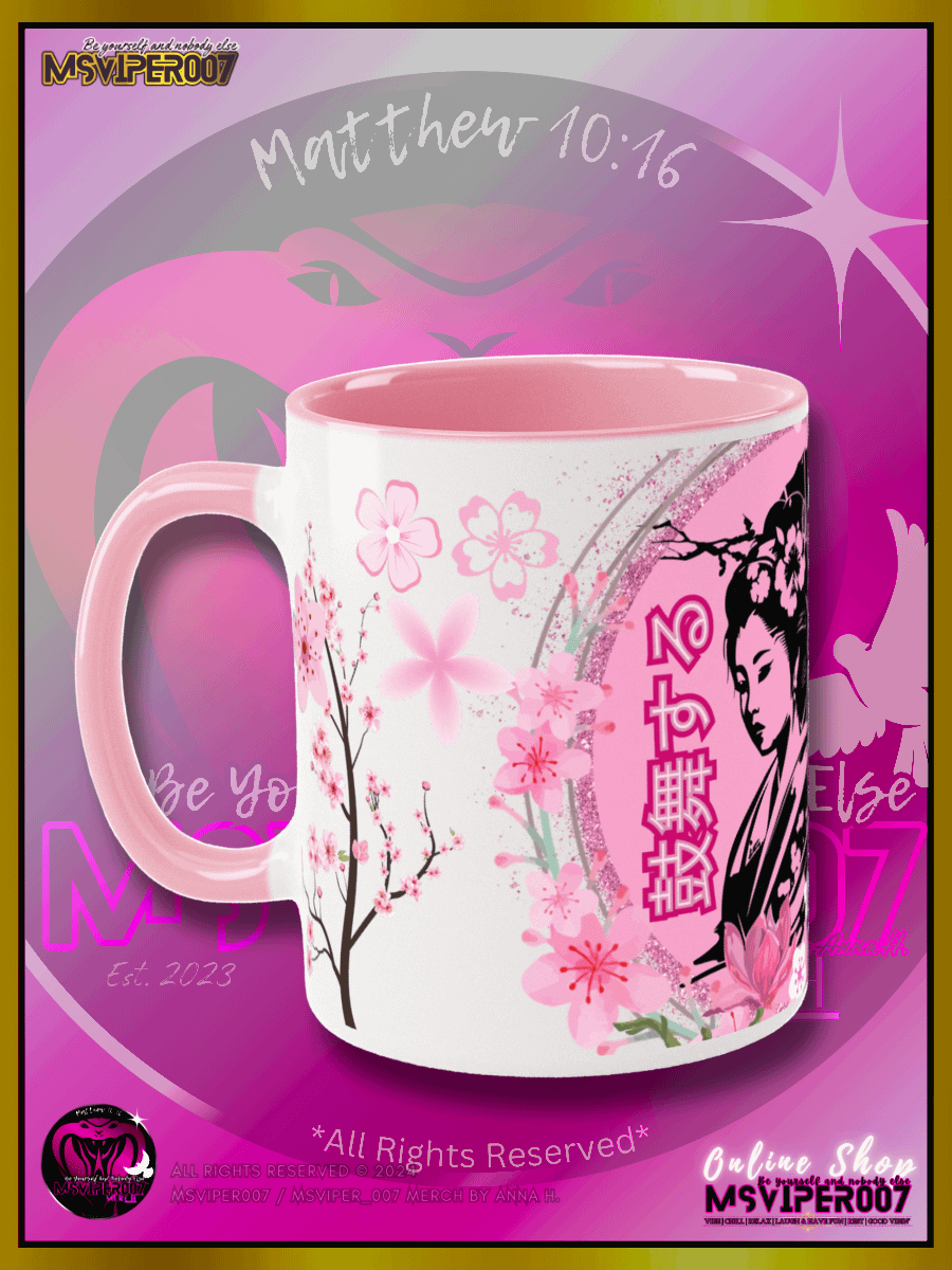 Mug - MsViper007's "Inspire" (pink peony) Hot Beverage Mug with color inside by Anna H. product image (1)