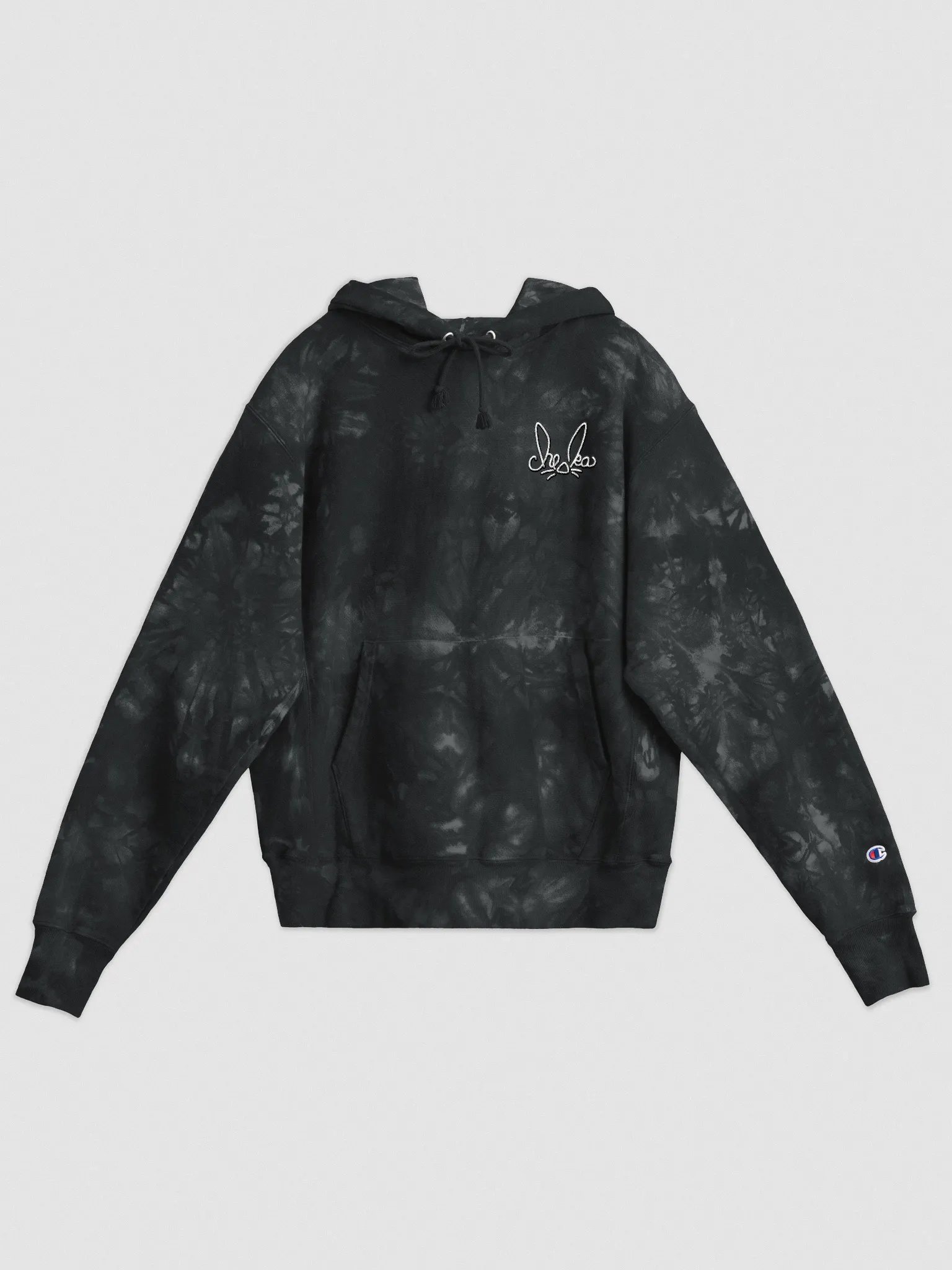 embroidered cheska logo tie dye hoodie product image (1)