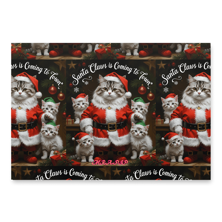Santa Claws, Angel, Grench cat Wrapping Paper Set product image (1)