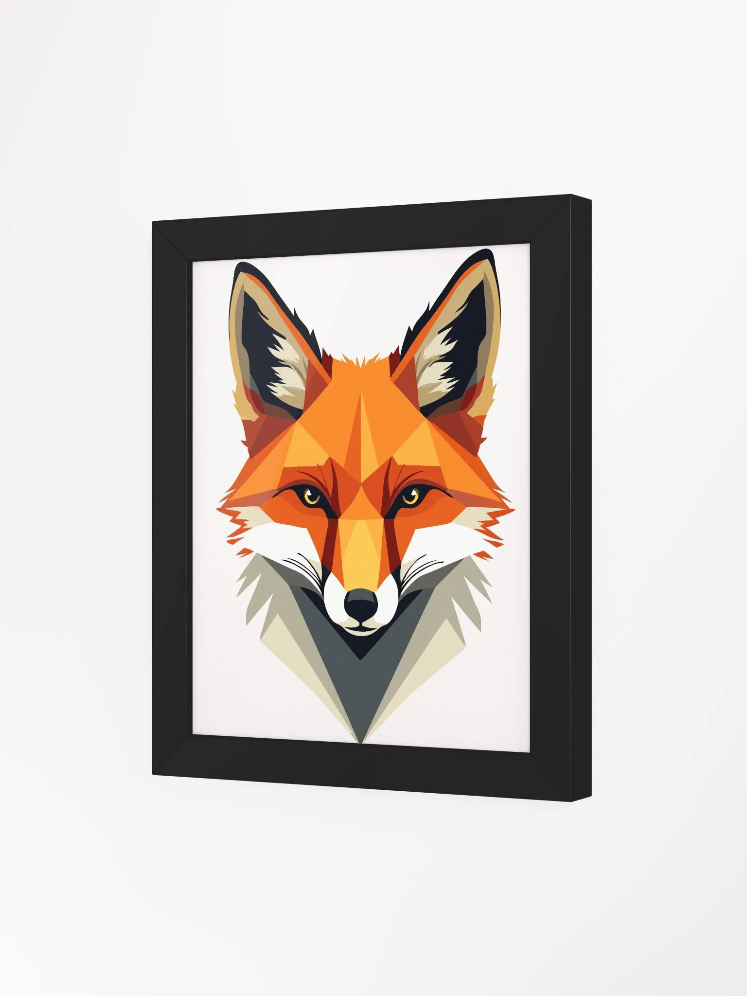 Modern Geometric Fox Head Framed Poster – Contemporary Wildlife Wall Art product image (35)