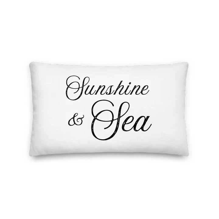 Coastal Chic - Sunshine & Sea White Premium Pillow - Maritimes Kissen mit Text product image (2)