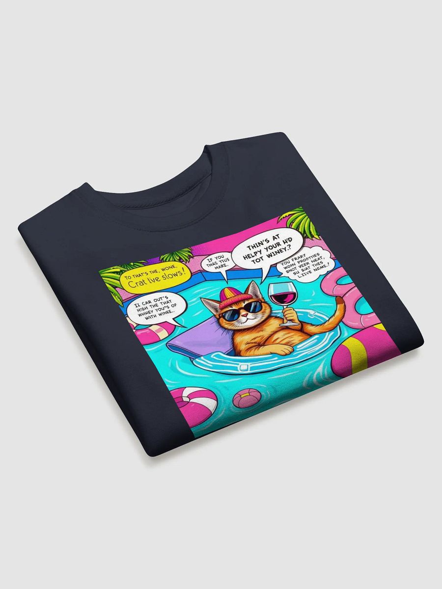 Wine Cat Pool Day Sweatshirt product image (23)
