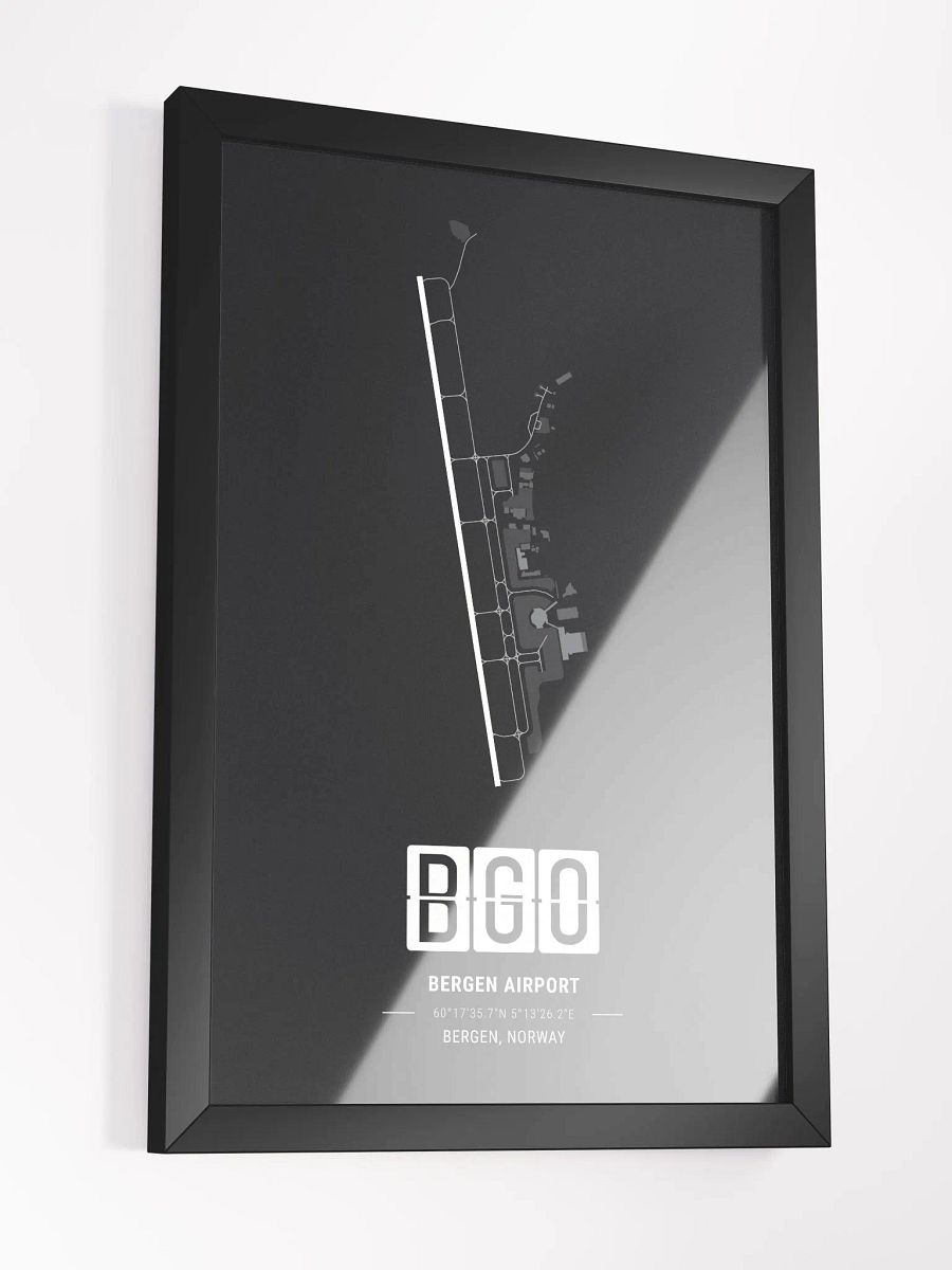 Framed Airport BGO Premium Map On Matt Paper product image (3)