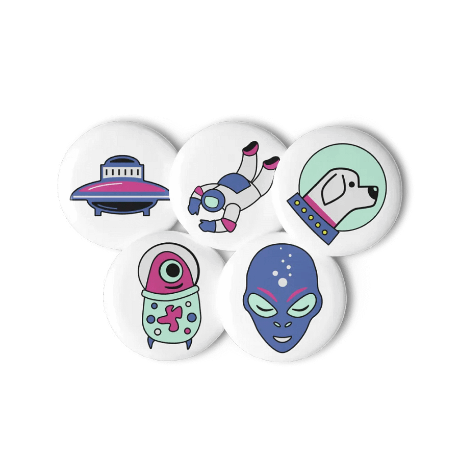 Galactic Alien Pin Buttons Set product image (11)