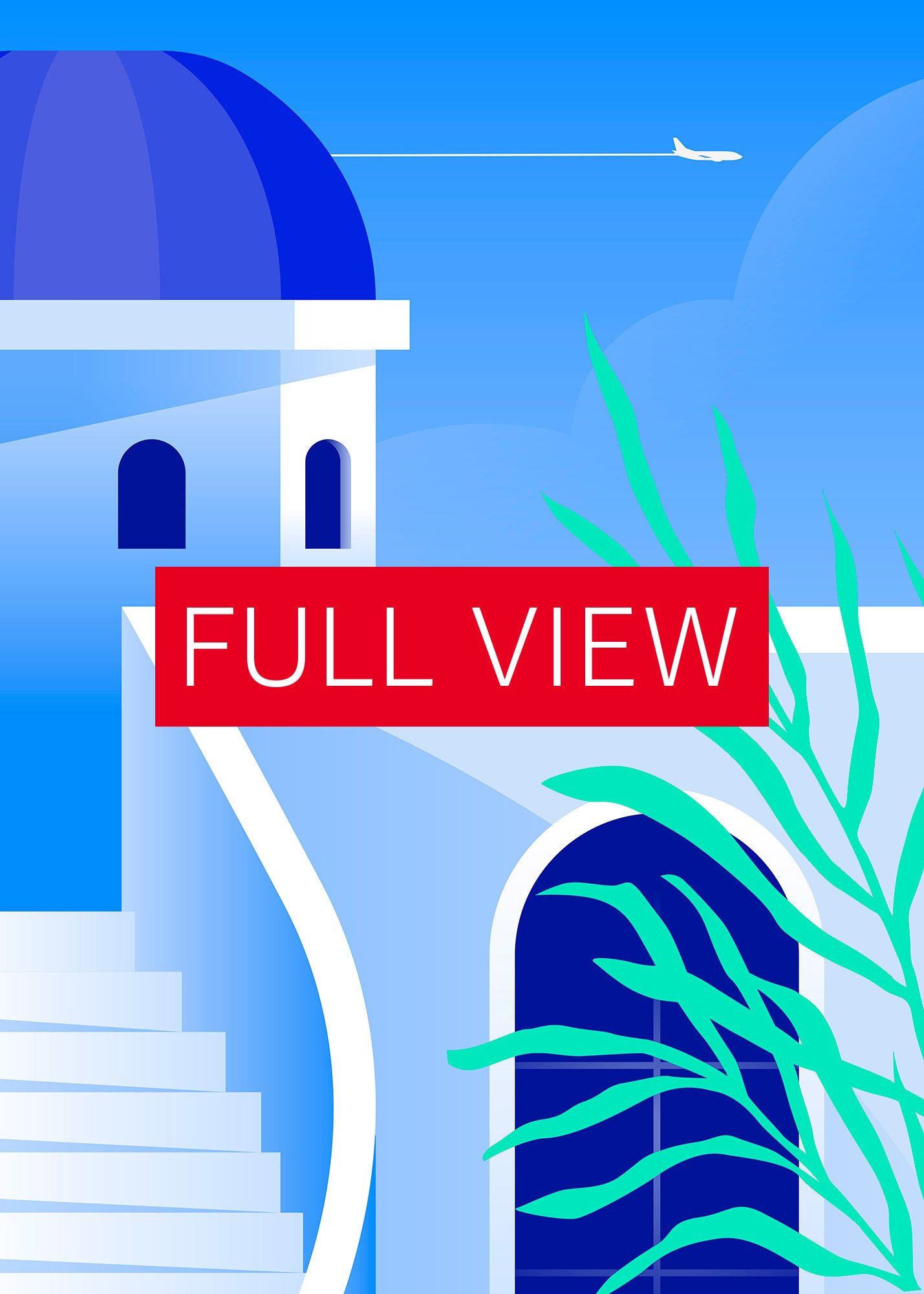 Boho travel art. Santorini, Greece poster — boho travel poster product image (3)