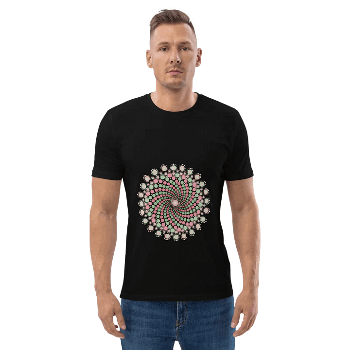 Green and Pink Mandala Organic T-Shirt product image (2)