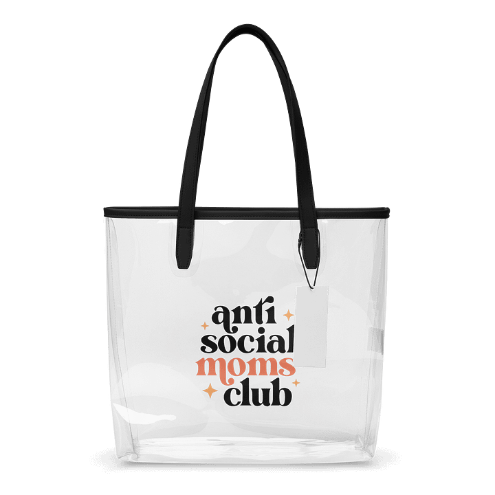 anti social Mom's Club Clear Tote Bag product image (1)