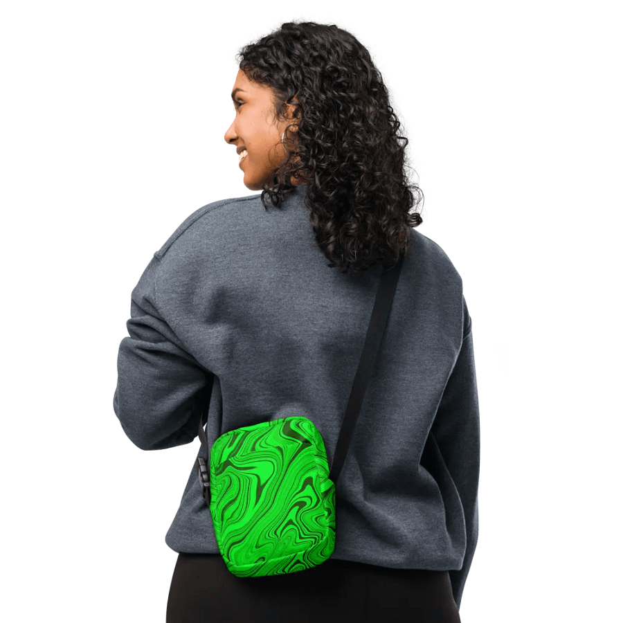 Utility Crossbody Bag - Green Liquid Swirls product image (10)