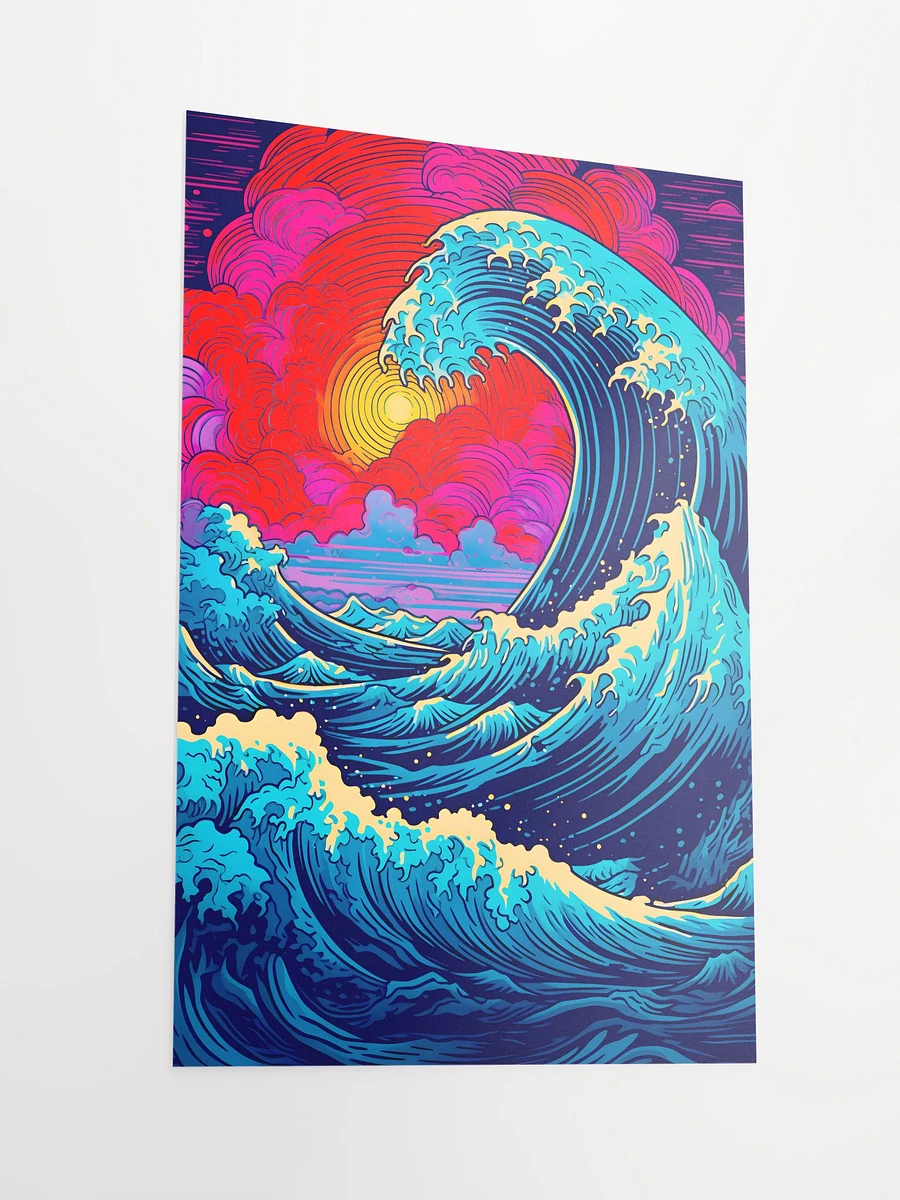 Vibrant Surge: A Modern Take on The Great Wave Aquatic Nautical Illustration Matte Poster product image (4)