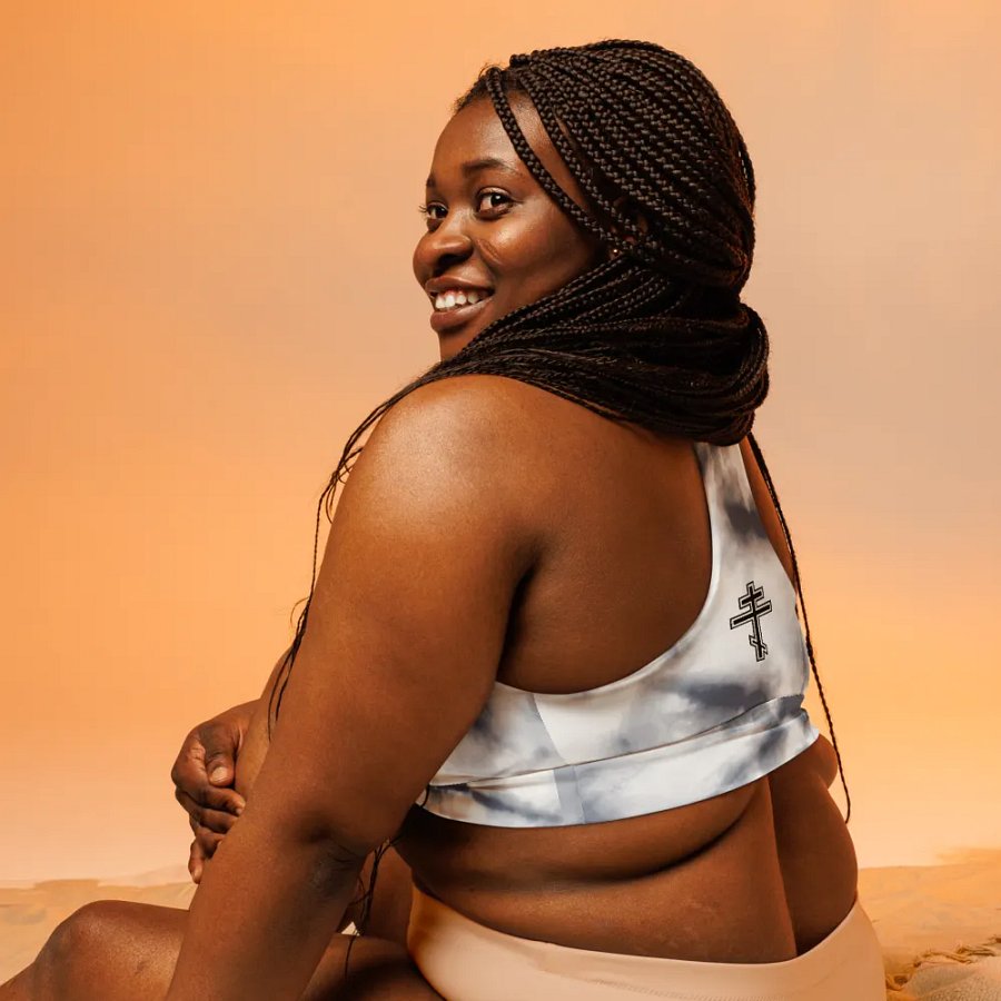 Night Sky burst Serenity Longline Sports Bra product image (9)