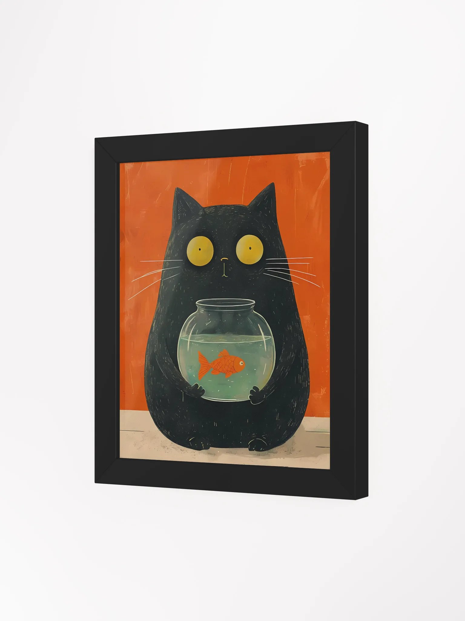 Whimsical Cat and Fishbowl Poster product image (4)
