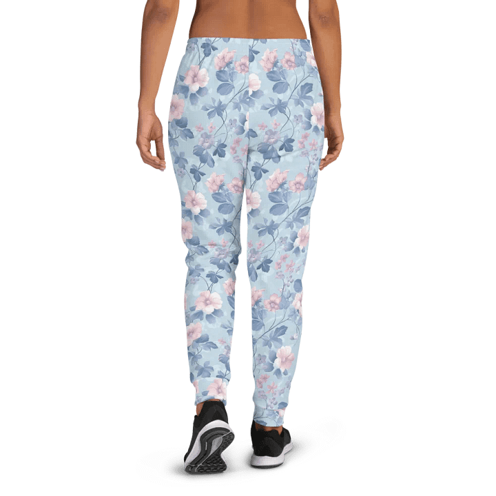 Serene Blue Blossoms Exercise Joggers product image (2)