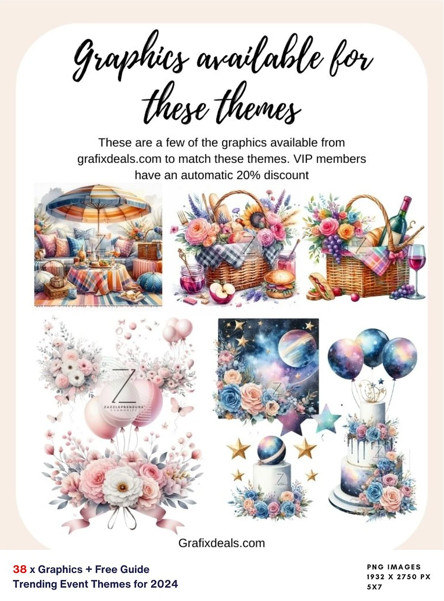 Hot New Event Trends for Zazzle/Etsy 2024 - Guide + 3 Trend Graphics Sets product image (2)
