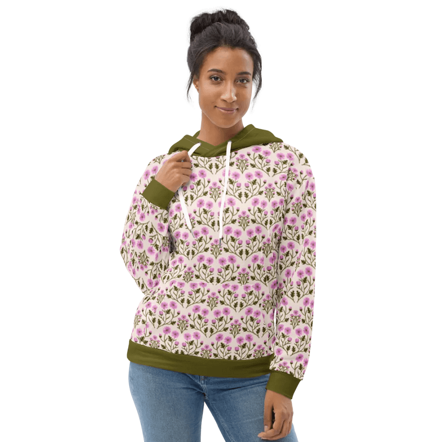 Harmony of Mums - Pink and Green - All Over Hoodie product image (12)