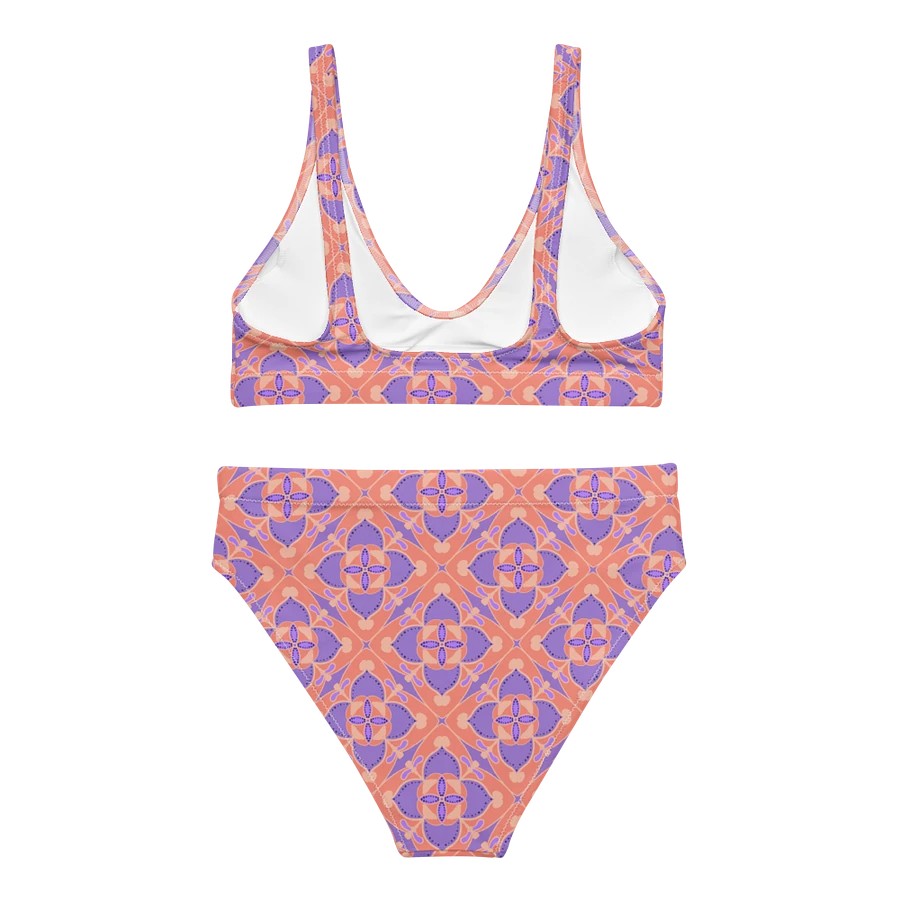 Pastel Orange and Mauve Pattern High Waisted Bikini product image (5)