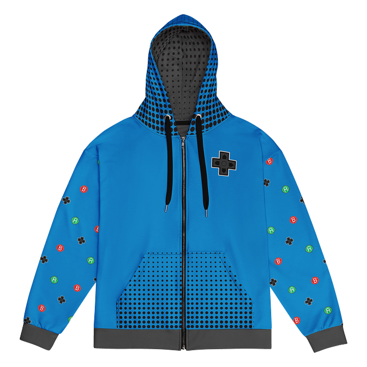 🎮 Retro GamePad Hoodie – Classic Blue Pixel Edition product image (1)