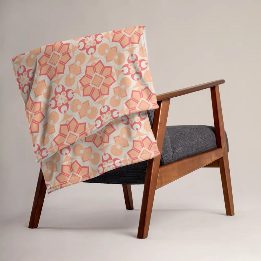 Peach Mosaic Throw Blanket product image (3)