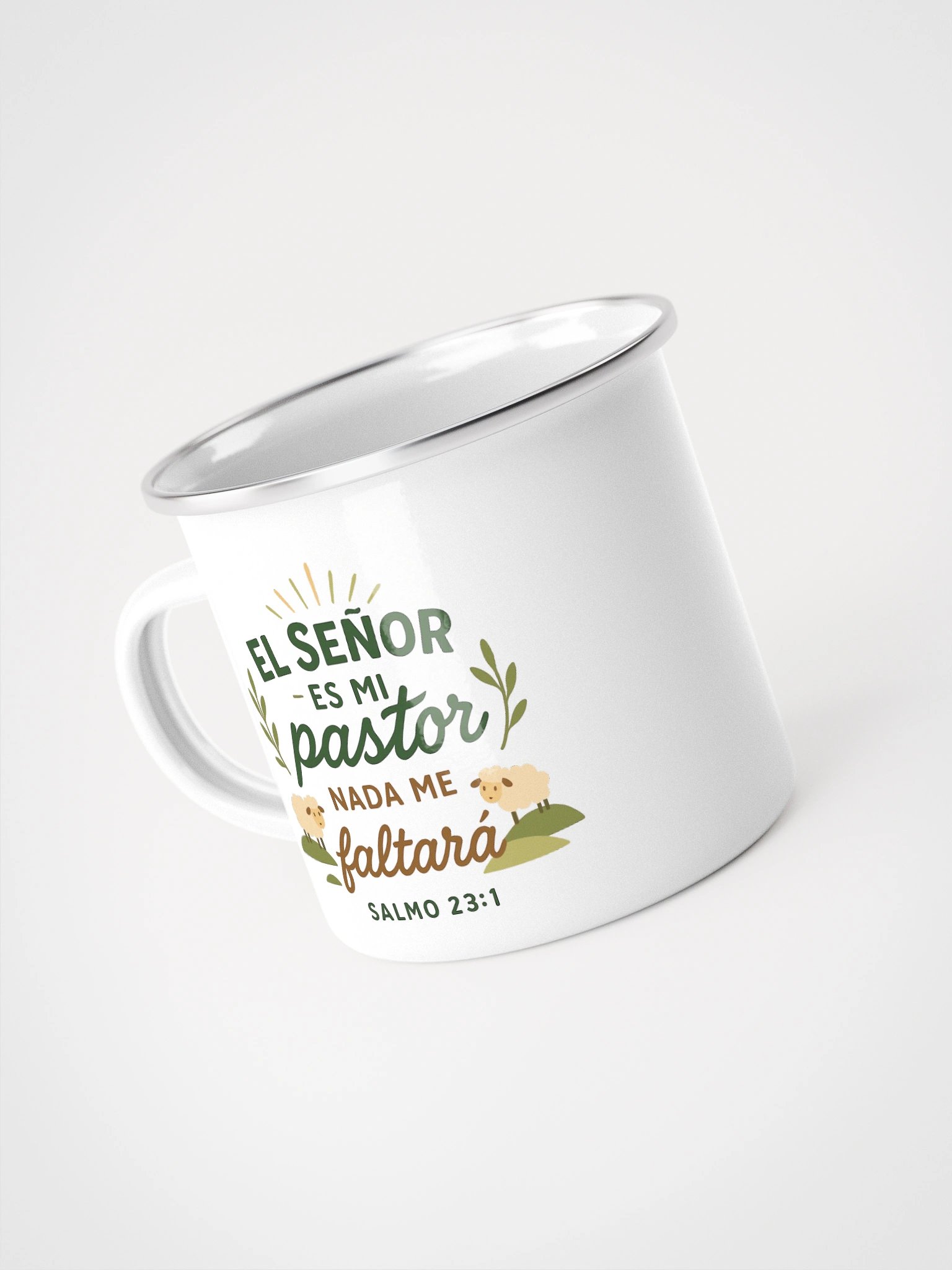 Enamel Christian Mug – “El Señor es mi Pastor” – Spanish Bible Verse product image (1)
