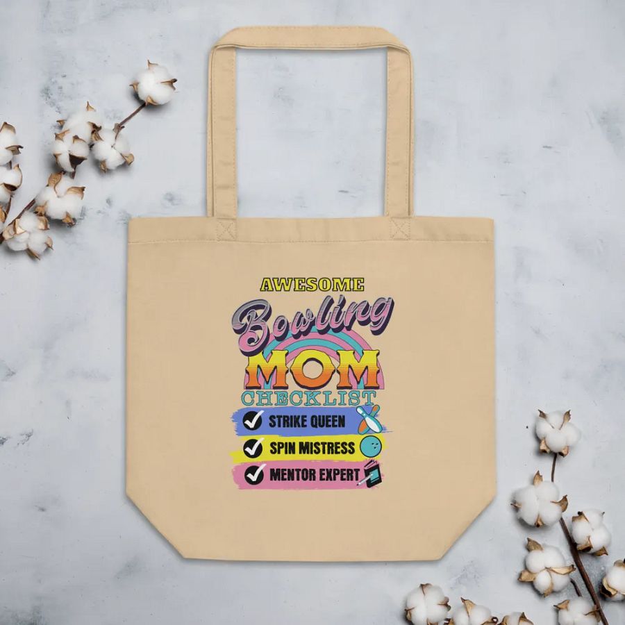 Awesome Bowling Mom Strike Queen Eco-Friendly Tote Bag product image (3)