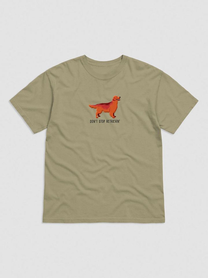 Don't Stop Retrievin' T-Shirt(Embroidered) of a Golden Retriever(Red) product image (9)