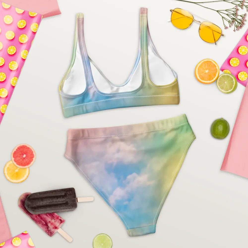 Blur cloud rainbow Design High Waisted Bikini - V10 product image (7)