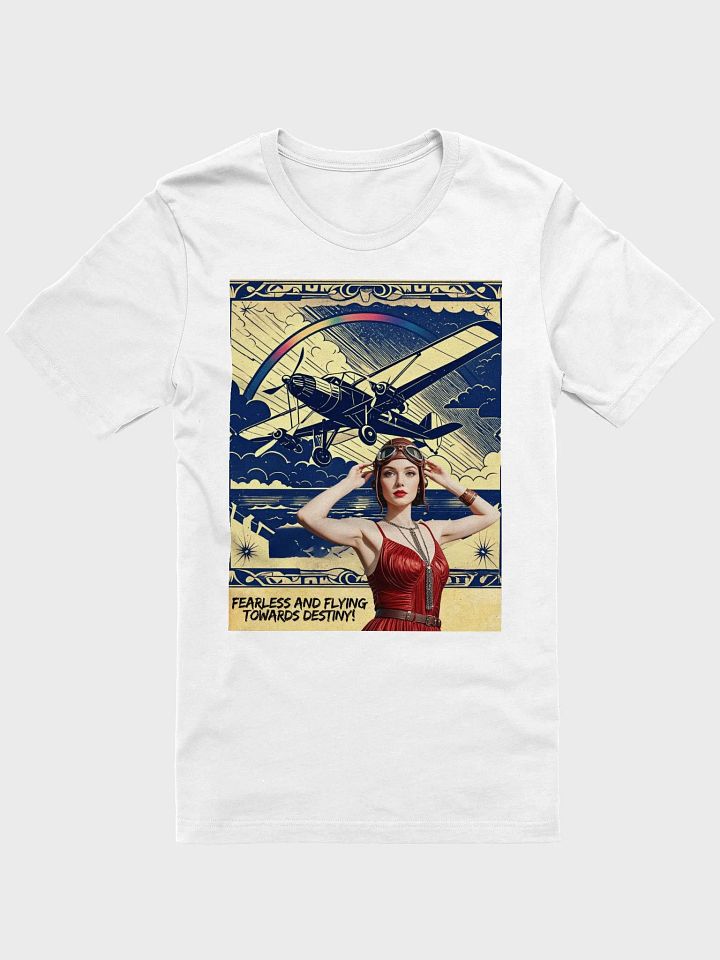 Vintage Aviator Flapper Fearless and Flying Towards Destiny T-Shirt. product image (2)