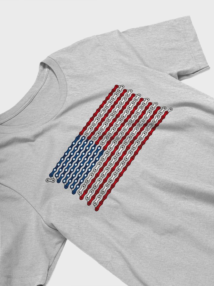 USA 50 States Bike Chain Flag on Light Color Supersoft Tee product image (2)