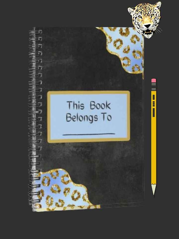 Spiral Notebook- With Blue and Gold Leopard Borders product image (1)