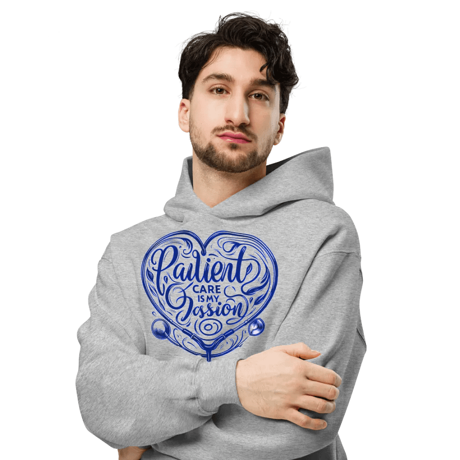 Passion Heart Blue Calligraphy Hoodie product image (6)