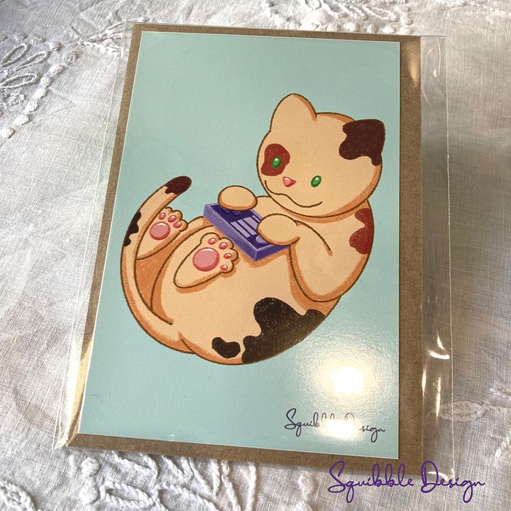Mini Print - Controller Cat 'Toebeans' product image (1)