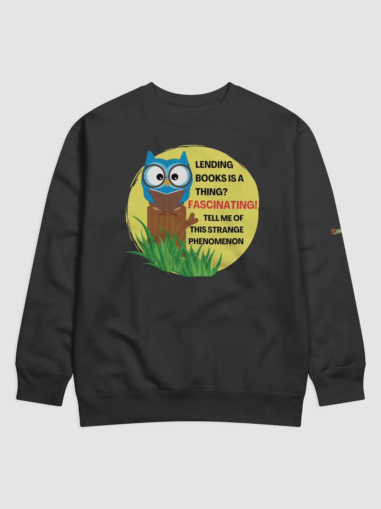Bookish Owl Premium Cotton Sweatshirt product image (1)