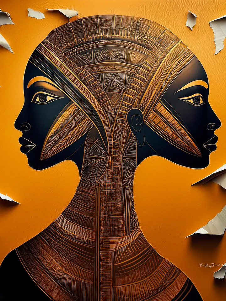 Paper Collection | Ancient Egyptian Twins | Canvas Art Painting product image (1)