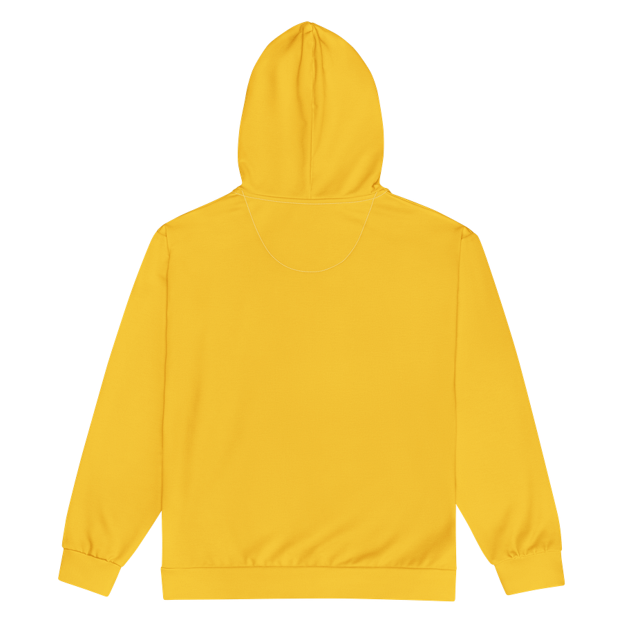 Mustard Yellow Solid Color Eco Friendly Unisex Zip Hoodie product image (2)